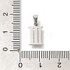 304 Stainless Steel Micro Pave Cubic Zirconia Pendants STAS-H228-02P-03-3