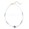 Resin Evil Eye & Glass Seed Beaded Necklaces for Women NJEW-MZ00152-02-3
