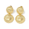 Double Flower Brass Stud Earrings EJEW-K257-06G-2