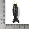 Natural Obsidian Carved Pendants G-P599-07G-01-3