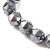 Faceted Star Cut Round Terahertz Stone Beaded Stretch Bracelets for Women Men BJEW-H590-04C-04-2
