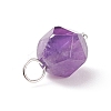 Faceted Natural Amethyst  Pendants PALLOY-JF01694-03-4