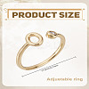 1Pc Brass Micro Pave Clear Cubic Zirconia Open Cuff Rings for Women RJEW-LP0002-37O-2