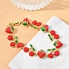 Brass & Enamel Link Chain Bracelets for Women BJEW-A171-02G-2