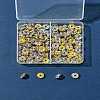 120Pcs 2 Colors Brass Crystal Rhinestone Spacer Beads RB-FS0001-06-8