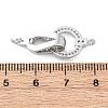 Brass Clear Cubic Zirconia Fold Over Clasps KK-Z078-39P-3