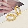 Hollow Brass Clear Cubic Zirconia Hoop Earrings OV8801-5