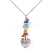 Alloy Heart with Tree Pendant Necklace with 304 Stainless Steel Cable Chains NJEW-JN04459-5
