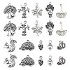 100Pcs 10 Styles Autumn Tibetan Style Alloy Pendants TIBEP-CJ0002-56-1