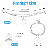 304 Stainless Steel & Alloy Chains Double Layer Multi-strand Bracelet with Blank Dome Charms DIY Making Kit BJEW-UN00001-3