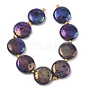 Electroplated Natural Druzy Geode Crystal Beads Strands G-G459-04G-2