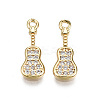 Brass Micro Pave Clear Cubic Zirconia Pendants X-KK-T056-56G-NF-1