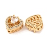 Brass Micro Pave Clear Cubic Zirconia Beads KK-S389-23G-2