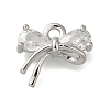 Rack Plating Brass Micro Pave Cubic Zirconia Charms KK-M014-02E-P-1