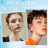 36Pcs 6 Colors Wooden Stud Earring Findings FIND-SC0008-97-4