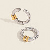 Two Tone 304 Stainless Steel Cuff Earrings WG02975-01-1
