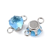 304 Stainless Steel Micro Pave Cubic Zirconia Connector Charms STAS-H240-50P-10-2