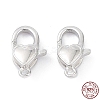 Anti-Tarnish Rhodium Plated 925 Sterling Silver Lobster Claw Clasps STER-K173-16P-3