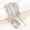 13MM 304 Stainless Steel Textured Cable Chain Necklaces NJEW-Z105-02P-2