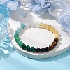 8mm Round Natural Tiger Eye & Topaz Jade & Golden Sheen Obsidian & Quartz Crystal & Green Aventurine & Amazonite BJEW-JB10624-01-2