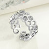 Fashionable Brass Micro Pave Cubic Zirconia Adjustable Cuff Rings FS-WG530FC-01-1
