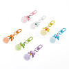 7Pcs 7 Colors PU Leather Pompom Ball Pendant Decorations HJEW-TA0001-44-2
