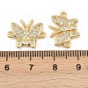 Brass Pave Cubic Zirconia Connector Charms KK-L251-15G-3