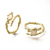Oval Brass Cat Eye Cuff Rings for Women RJEW-U042-01G-4