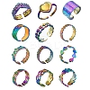 Ion Plating(IP) Adjustable 304 Stainless Steel Cuff Ring RJEW-MSMC002-14-2