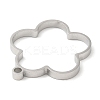 Non-Tarnish 304 Stainless Steel Open Back Bezel Flower Pendants STAS-Z040-13P-2