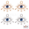 8Pcs 2 Colors Brass Micro Pave Cubic Zirconia Pendants KK-BBC0002-55-1