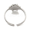 304 Stainless Steel Synthetic Turquoise Cuff Rings G-Z056-01P-01-3