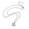 304 Stainless Steel Crystal Rhinestone Heart Pendant Cable Chain Necklaces for Women NJEW-Z056-01D-P-4