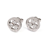Flower 304 Stainless Steel Stud Earrings EJEW-H175-01P-4