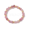 Natural Tourmaline Beaded Stretch Rings for Women RJEW-JR00868-05-2