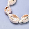 Adjustable Printed Cowrie Shell Braided Bead Bracelets BJEW-JB04273-3