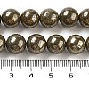 Natural Pyrite Round Beads Strands G-F197-10-10mm-7