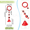 4Pcs 4 Colors Mushroom Resin Pendant Keychains KEYC-NB0001-60-2