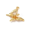 Brass Micro Pave Clear Cubic Zirconia Pendants KK-D504-22C-G-2