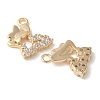 Brass Micro Pave Clear Cubic Zirconia Pendants KK-Q031-46G-01-2