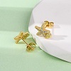 Brass Micro Pave Clear Cubic Zirconia Earrings EJEW-D328-03G-02-2