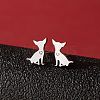 Stainless Steel Dog Stud Earrings PW-WG53AF2-02-1