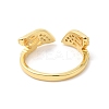 Clear Cubic Zirconia Wings Open Cuff Rings RJEW-L106-011G-3