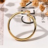 Snake 304 Stainless Steel Open Cuff Rings for Women RJEW-M046-02G-5
