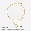 304 Stainless Steel with Synthetic Turquoise Double Layer Necklaces FS-WG7985A-21-1