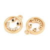 Brass Micro Pave Cubic Zirconia Charms KK-A298-09G-2