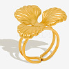 Stylish 304 Stainless Steel Clover Cuff Ring for Women UH3775-2-3