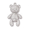 Eco-friendly Brass Micro Pave Clear Cubic Zirconia Pendants KK-D079-02P-1