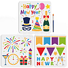 MAYJOYDIY US 1 Set New Year PET Hollow Out Drawing Painting Stencils DIY-MA0002-57-1