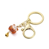Fortune Cat Porcelain Pendant Keychain KEYC-G064-03D-2